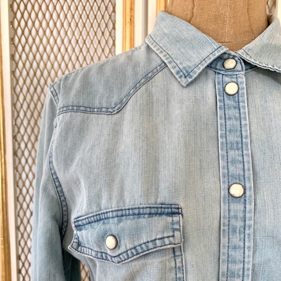 Pre-owned Slim Fit AEO Chambray Shirt (M) - Picture 5 of 8